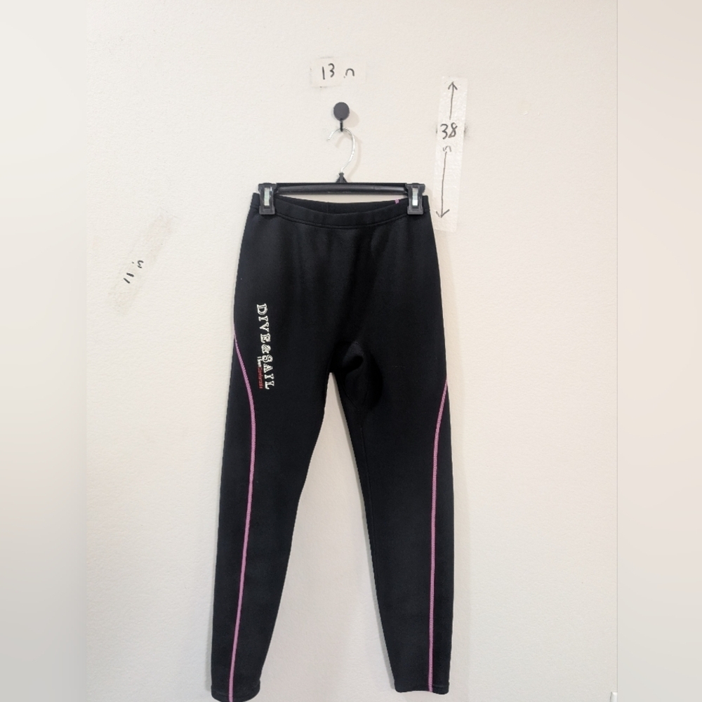 Swims Black Leggings with Pink Trim